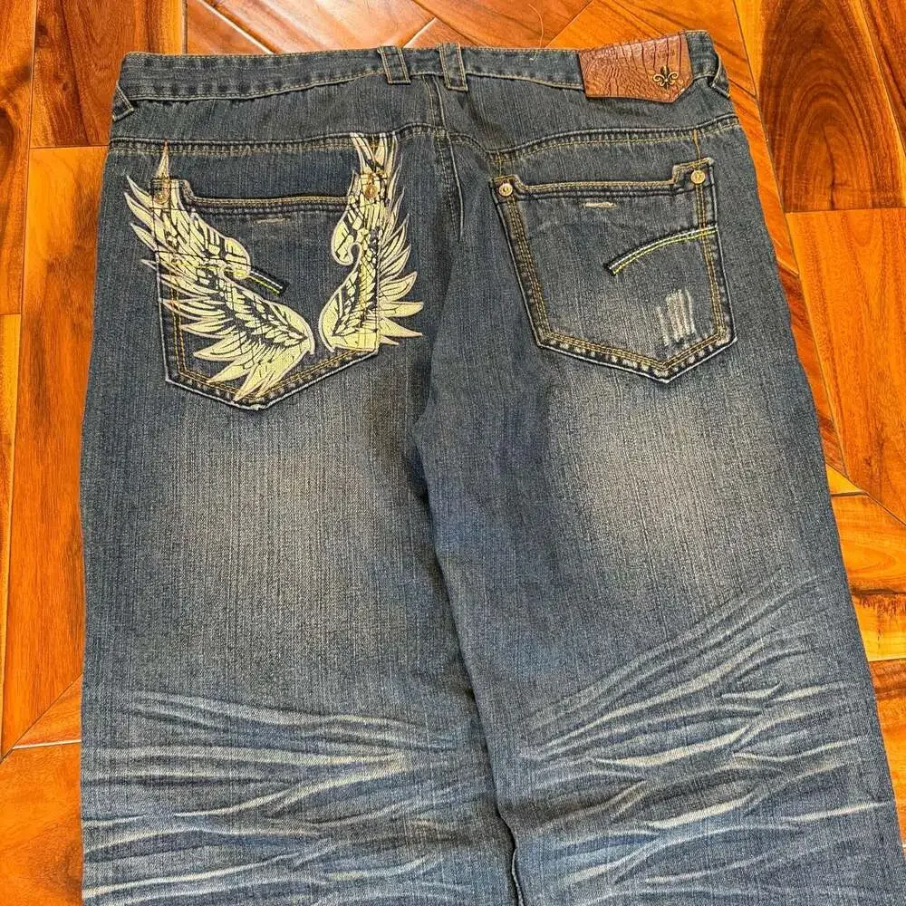 Y2K Baggy Wings Back Pocket Vintage Jessie Pinkman Skater Grunge Baggy Jeans